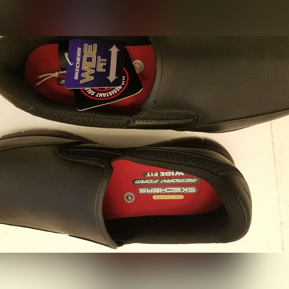 NWT Skechers Men\'s Nampa Groton Service Slip on Shoes  Wide Fit  Black Size 10 main image 9